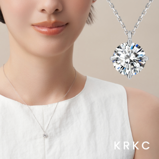 KRKC 실버925 모이사나이트 4프롱 베이직 목걸이 GRA보증서 심플 데일리 목걸이 생일선물 명절선물