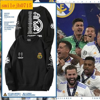 皇馬歐冠14冠紀念本澤馬足球迷圓領寬鬆衛衣 - 珂珂服飾