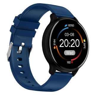 다핏 풀터치 블루투스 통화 스마트워치 혈압 심박수 스포츠 뮤직워치 선물, 블루, 하나