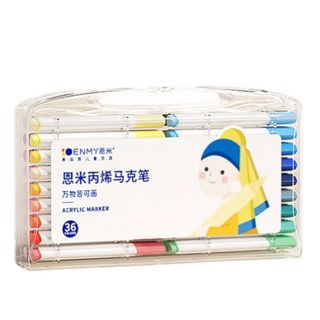 ENMY 恩米 36色壓克力馬克筆套裝 萬物皆可畫 塗鴉手帳彩繪筆 石頭木頭DIY美術畫筆, 1個, 單頭, 36組