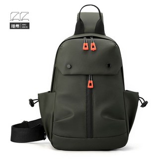 ZHU ZHOU 斜挎包 防水耐磨 簡約百搭休閒單肩包, 軍綠色