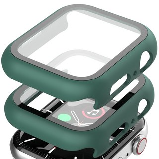가꼬싶다 풀커버 9H 일체형 애플워치 케이스 2개입, 다크 그린, 2개