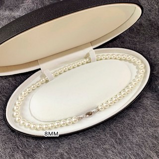 Golice 復古法式澳白珍珠項鍊 4mm 珍珠鎖骨頸鍊