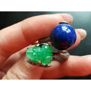 【招財蟾蜍 青金石時來運轉戒指】