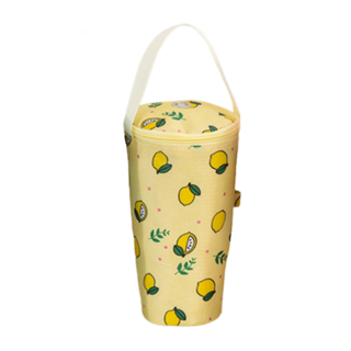 可愛貓咪造型保溫保冷飲料提袋 適用750ML以下杯子, 淺黃檸檬, 1個