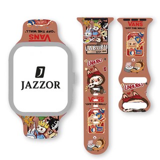 애플 워치 11호환 실리콘 라부부 스트랩 퀵 릴리스 핀 버터플라이 버클 사이즈 38 40 41 42 44 45 49mm, labubu-4