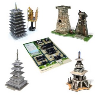 신라역사 입체퍼즐 석가탑 다보탑만들기 첨성대모형 5종, 1개