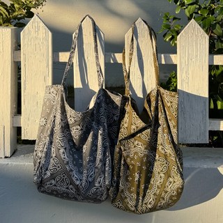 팔로우칠 페이즐리 에코백 캔버스 트윌 숄더백