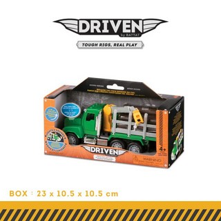 美國媽咪 B.toys Driven系列 交通造型玩具 小型特勤警車 迷你載木吊車, 1個, 載木車