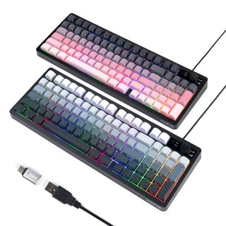 메이브 무소음 게이밍 키보드 파스텔톤 저소음 사무용, 그레이, MV-K1