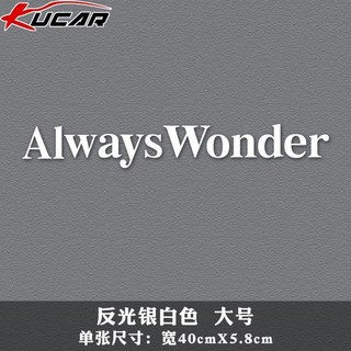 東方儲運 車貼潮牌貼紙 後玻璃汽車三角窗裝飾防水LINGORM車貼, 反光銀白色 大號, 1個