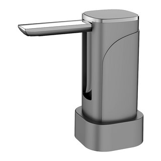 摺疊式智能桶裝抽水器，觸控定量取水，防塵衛生，適用多種桶裝水, 灰, 1個