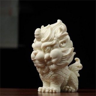 嘉義出貨 西獨角麒麟石雕擺件 招財貔貅茶寵茶幾 茶室擺件 客廳博古架造景 工藝品 象牙果, 小麒麟1只