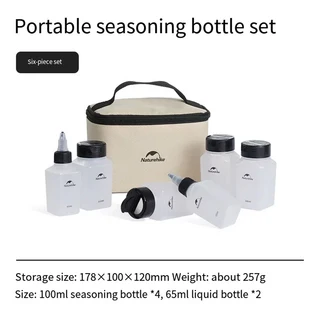 캠핑 액세서리 야외 바베큐 피크닉 6/8종 세트 양념 보관 용기 가방 포함), 01 six piece set
