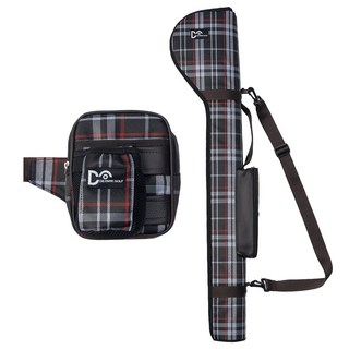 에이스 파크골프 가방 허리쌕 파우치 세트, 체크 네이비