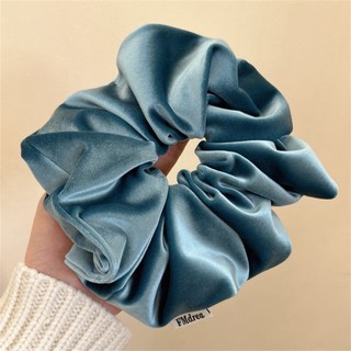 여성용 단색 헤어 타이 헤드웨어 대형 탄성 고무 헤어 로프 빈티지 벨벳 스크런치 소녀 포니테일 거치대 헤