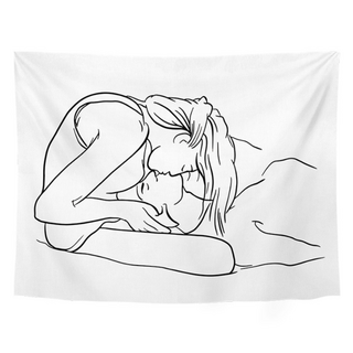 우아한클릭 일러스트 드로잉 패브릭포스터 천 가리개커튼 소형 대형 특대형, A-05(GT1935)