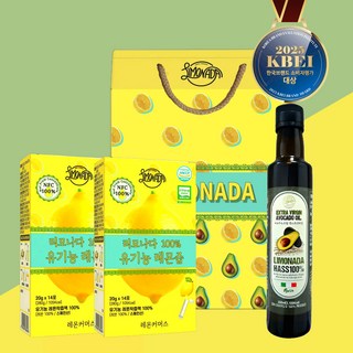 리모나다 종합선물박스 엑스트라버진 아보카도 오일 + 유기농 레몬즙 2p 세트 + 쇼핑백, 1세트