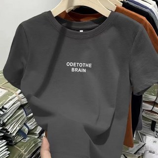 여성 봄여름 순면 루즈핏 프린팅 반팔티셔츠