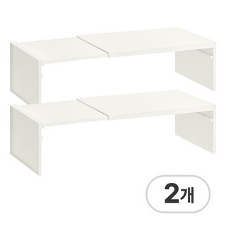 그리에티 다용도 길이 조절 정리 선반, 2개, 화이트