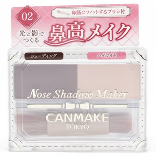 CANMAKE Nose Shadow Maker雙色鼻影修容盤, 1個, 02 格雷西粉紅
