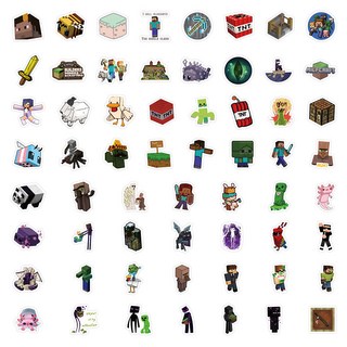 【台灣出貨】我的世界貼紙 立體像素風 男孩DIY水杯文具裝飾 麥塊周邊, 我的世界貼紙B款【1包60貼】, 我的世界貼紙B款【1包60貼】