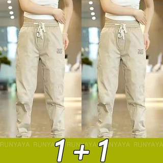 1+1 밴딩 팬츠 데일리룩 운동바지 여성 운동바지 빅사이즈 캐주얼 데일리 여름 봄 가을 트레이닝 긴바지 D99U