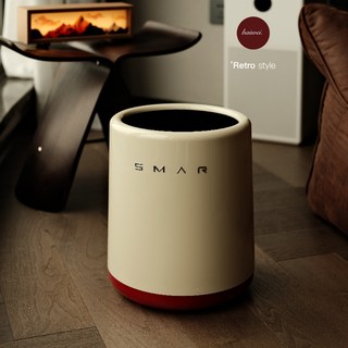 SMAR 垃圾桶 家用客廳廚房臥室辦公室輕奢奶油風紙簍 衛生間厠所書房收納桶, 橄欖綠,無規格