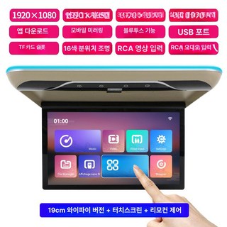 차량용천장모니터 차량용티비 차량용 천장tv 모하비, 1. 19인치 HD MP5 그레이