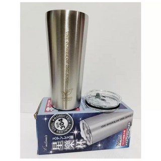 美樂美事304不銹鋼星樂杯 700ml 不銹鋼保冰杯 不銹鋼飲料杯 不銹鋼水杯 不銹鋼咖啡杯, 不銹鋼色, 1個
