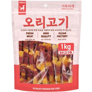 펫트리츠 강아지 가득하개 간식, 1kg, 1개, 오리고구마