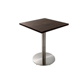 防潮塑合板餐桌 咖啡店桌椅/咖啡桌/方桌/圓桌/休閒桌/洽談桌, 不鏽鋼圓盤+胡桃(60*60公分)