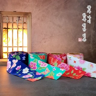 4cm폭 꽃나비 한복 원단 리본 전통선물 떡 답례품 명절 외국인 선물 봉투 셀프 포장재료 한복 diy