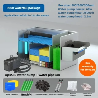 물고기 연못 필터 순환 시스템 304 스테인레스 스틸 대형 수영장 정수 장비 상자 UV 램프, 06 for 6-12m3