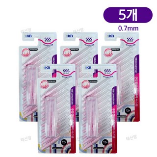 케이비 KB 치간칫솔 I타입형, 5개, 12개입, 0.7mm