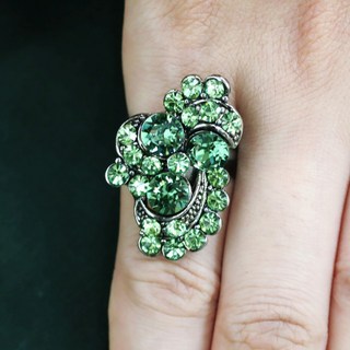 BNP쥬얼리 봄 예쁜크리스탈 화사한꽃반지 사이즈큰반지 조절되는반지