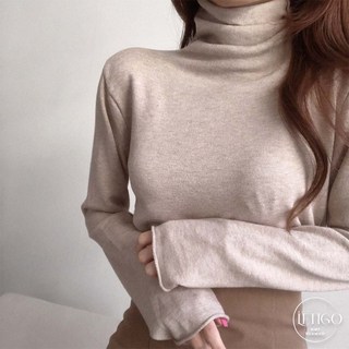 레티고 포근 이너 데일리 목폴라 긴팔 니트 티셔츠