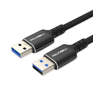 POLYWELL USB3.2 Gen1 Type-A 公對公高速傳輸線 (5Gbps) USB to USB 充電線, 300cm, MA-211 傳輸線, 1條
