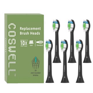 COSWELL 電動牙刷替換刷頭，柔軟刷毛深層清潔，多角度清潔牙齒表面, 1個, 6個裝