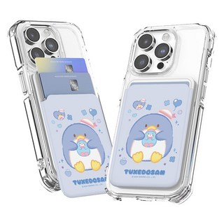 산리오 맥세이프 카드 2장 수납 슬라이드 지갑(+폰클리너 증정), 퍼니마루 턱시도샘, 1개, 산리오 맥세이프 카드지갑