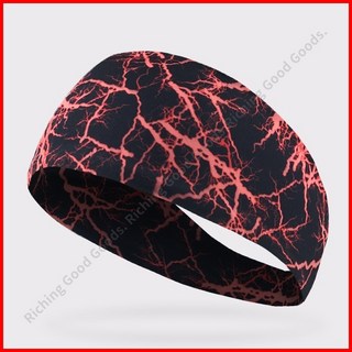 運動吸汗髮帶頭巾：透氣排汗、彈性止滑運動頭帶 男女通用, 閃電紅, 1個