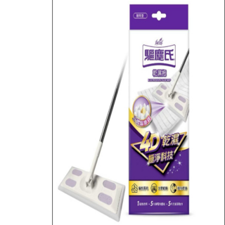 【Max魔力生活家】花仙子驅塵氏乾濕兩用拖組 (內含靜電紙5張+濕拖巾5張), 1個