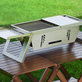 그릴2개입 숯불 미니화로 불멍 바베큐 캠핑용 초간편 접이식 그릴, 1개, 접이식 선반 화로 (그릴 2개입)