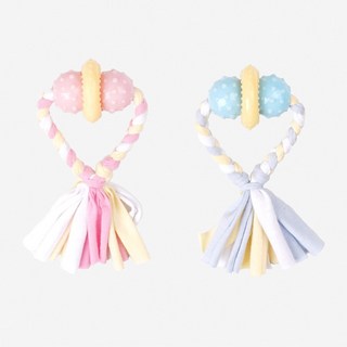 패리스독 강아지 장난감 파스텔볼 로프 TPR 토이 색상랜덤 고무장난감, 1개