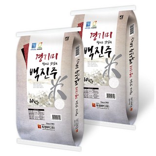 햇쌀푸드 경기미 백진주쌀 20kg 식어도 맛있는 백진주, 상등급, 10kg, 2개