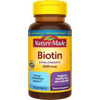 미국산 네이처메이드 비오틴 엑스트라 스트렝스 2500mcg 90정 비타민B7 Nature Made Biotin Vitamin B7 선물증정, 1개