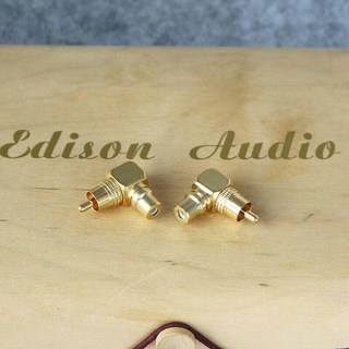鍍金 L型 RCA 90度彎頭 公轉母 AV端子座轉換插, 1個, 紅色 35元, 紅色 35元