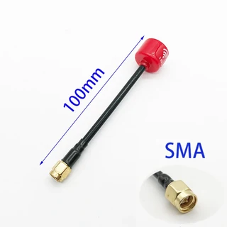 LHCP 고이득 안테나 Caddx VISTA 디지털 HD DJI 에어 유닛 FPV 시스템 레이싱 드론용 커넥터 5.8G 3Dbi SMA, 09 100mm Red SMA, 1개