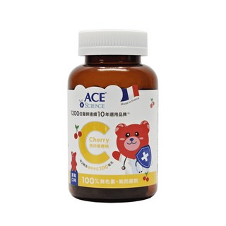 ACE SCIENCE 健而美 西印度櫻桃C軟糖 (黑莓口味) 全素可食 168g/瓶, 1個
