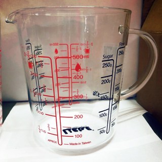 玻璃量杯500cc 可量粉類、糖類、液體，透明刻度易讀，耐熱材質，烘焙料理必備, 1個